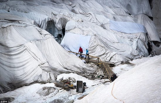 瑞士科学家铺数公里长毯子保护万年冰川